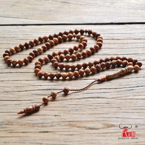 MSL022 High Quality Rosary Beads 99 Prayer Beads Natural Palm Fruit Kuka Tasbih Charm Bracelet 8x10mm 99beads