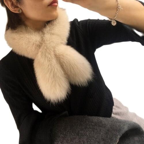 Leather grass winter real fox fur scarf animal fur mens scarf warm natural blue fox scarf neckline fur