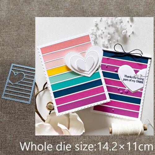New Design Craft Metal stencil mold Cutting Dies Heart Stripes Cover scrapbook die cuts Album Paper Card Craft Embossing