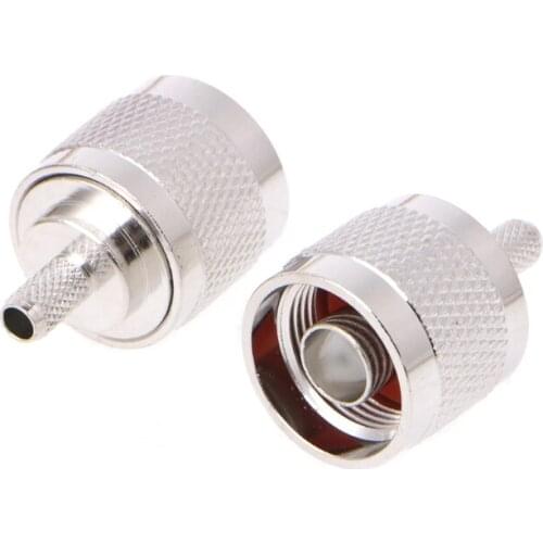 10Pcs N Male Plug Crimp RG58 RG142 LMR195 RG400 Coaxial Cable Straight Connector