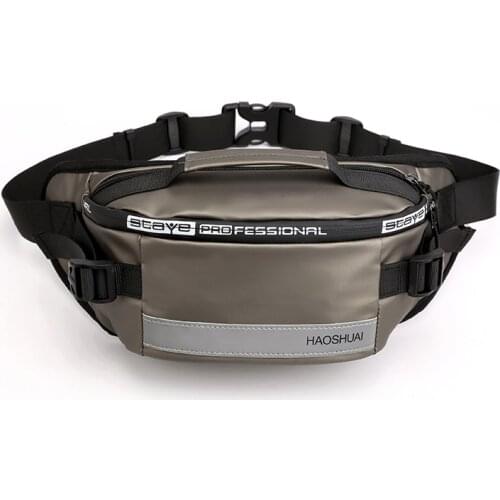 HAOSHUAI Fanny Pack for Men Waterproof Waist Pack Belt Bags Blocking and Anti-Theft Functions(Khaki)