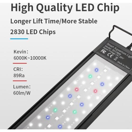 Programming Timer Aquarium Light Full Spectrum 18W-24W Moonlight Sunrise Sunset Aqua Plant Grow Led Extendable for Fish Tanks