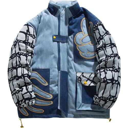 Hip Hop Winter Down Jackets Flame Printed Patchwork 80% White Duck Down Coats Fashion Thickened Parkers Loose Couple Streetwear