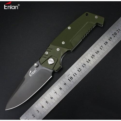 Enlan EW075 Folding Knife 8Cr13Mov Blade G10 Handle Folding Knife Camping survival Pocket Knife Utility Tactical Hunting Knife