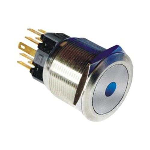 Stainless steel 25mm dot lighting doorbell momentary/latching led illuminated push button switch 6V 12V 24V 220V