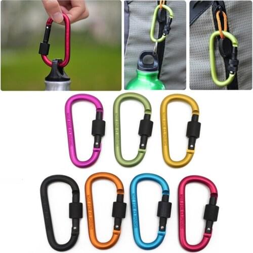 Bold 8cm Locking Type D Quickdraw Carabiner Aluminum Backpack Buckle Hanging Nut Wholesale Dropshipping