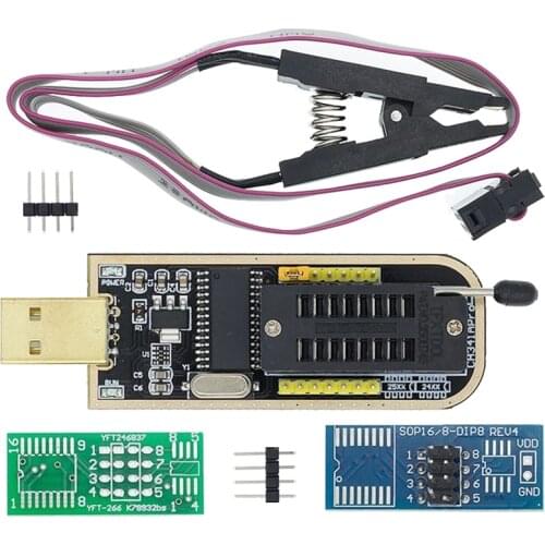 CH341A 24 25 Series EEPROM Flash BIOS USB Programmer Module + SOIC8 SOP8 Test Clip For EEPROM 93CXX / 25CXX / 24CXX DIY KIT