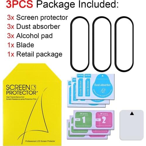 3D Protective Film Glass for Xiaomi Mi band 4 5 6 Full Cover for Mi band5 Smart Watchband Soft Screen Protector For Mi Band Case