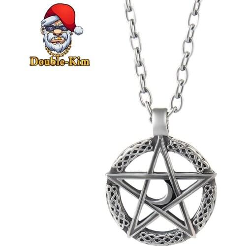 Star Moon Pendant Necklace Men Hiphop Street Culture Titanium Stainless Steel Fashion Trendy Chain Necklace Man Jewelry Gift