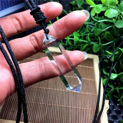 1PCS The factory sells natural white crystal double pointed column pendants