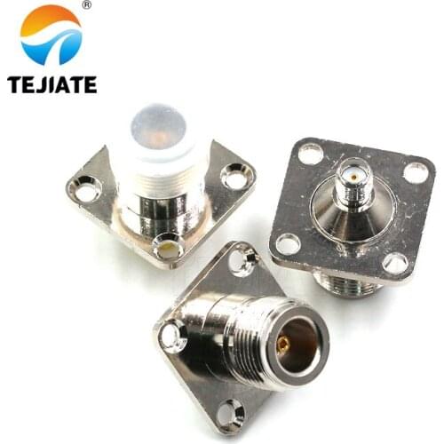 2PCS RF Connector N/SMA-KKF N-Type Female To SMA Female Header Flanged Fixing Plate 25 * 25MM Multifunctional Adapter