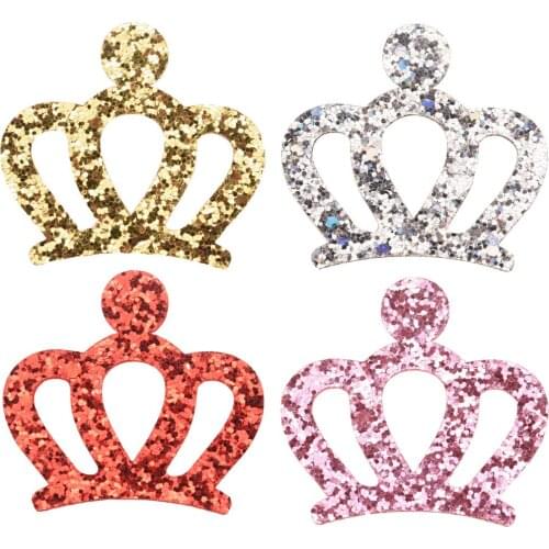 240PCS Sequin 2.4inch Crown Appliques Accessories DIY Hair Accessories for Girls Hair bows Kawaii Supplies for Making Headwear