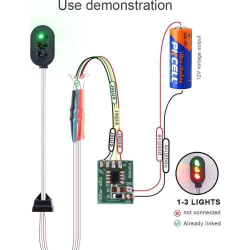 3Pcs Railroad Train Traffic Lights Model 12V LED Circuit For Architecture Stree Landscape Layout