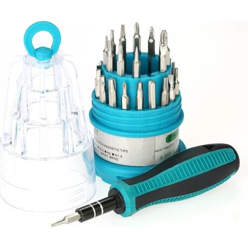 31PCS Multi-purpose Screwdriver with Magnetic Tools Screwdriver Set With Storage Box for repaire open or disassemble cellphone