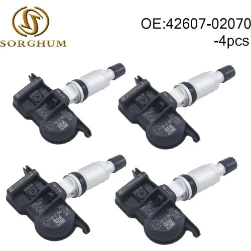 4pcs TPMS Tire Pressure Monitoring System Sensor 42607-02070 PMV-E100 For Toyota
