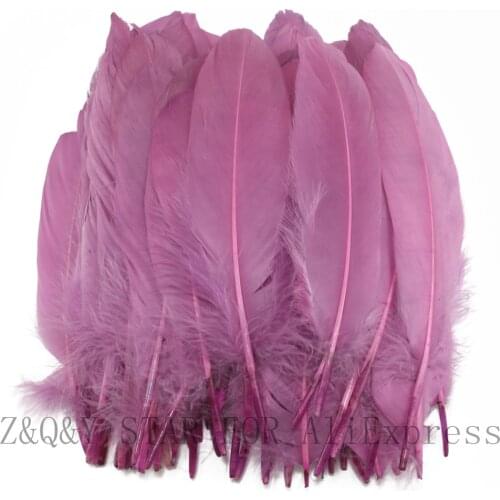 50-200 Natural 15-20CM Goose Feather Dyeing Grape Red DIY Costume Craft Feather