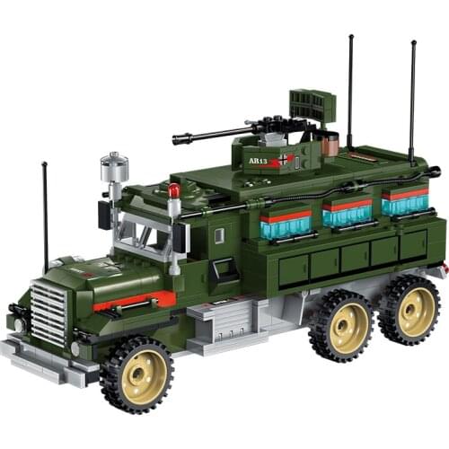 687PCS Enlightenment 1713 Military Mobile Combat Vehicle Assembly Model Boy Assembled Building Block Toys