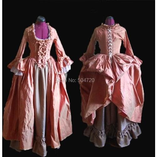 Tailored!Pink Regency pioneer 18th Duchess Retro medieval Renaissance Reenactment Theatre Civil war Victorian dress HL-379