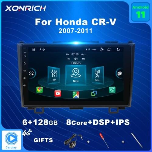 6GB+128GB Android 11 Car Radio Multimedia Player For Honda CRV CR-V 3 2006 2007 2008 2009 2010 2011 DSP 2 Din Navi GPS Carplay