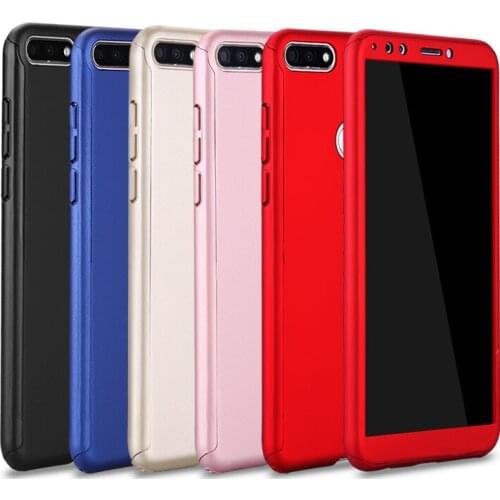 For Huawei Honor 7C Pro 5.99 Tempered Glass+360 Full Back Cover Case For Huawei Honor 7C AUM-L41 Russian Back Case With Film