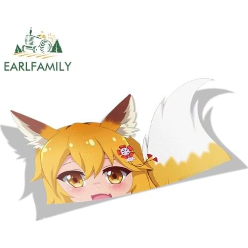 EARLFAMILY 13cm x 12.3cm for Senko San Car Stickers Cartoon Scratch-Proof Decals Fashionable Windshield Laptop Decor Car Label