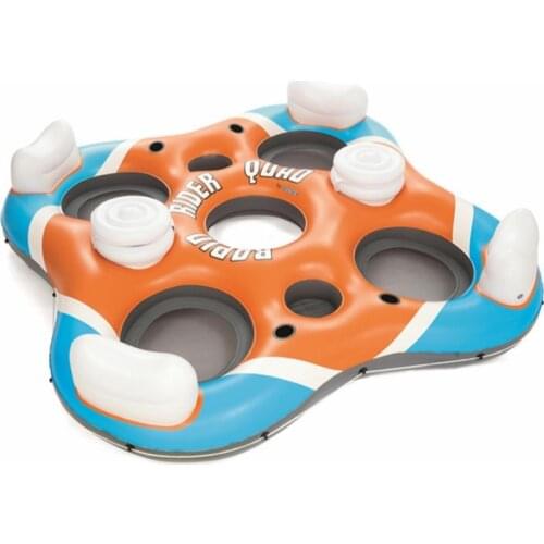 4-Person Giant Inflatable Rapid Rider Island Float Boat Swimming Pool Floats Bed Water Toys Pool Fun Raft