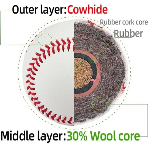 Cattlehide leather baseballs Size 9 Inches for Team Game Competition Pitching Catching Training