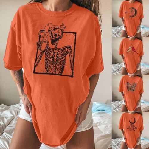 Summer Tops For Womens Simple Casual Printed Fashion Short Slessves Loose Plus Size Minimalism T-shirt Presents For Girls Femme