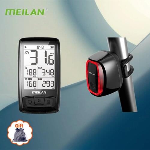 Meilan Waterproof M4 GPS Wireless Navigation Bike Computer X6 Cycling LED Flashlight Bicycle Rear Light MTB Accessories Pieces