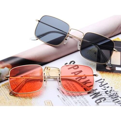 Fashion Glasses Vintage Women Metal Square Sunglasses Yellow Lenses Luxury Designer Men Driving Eyeglasses decorations for girls