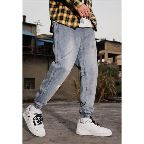 Obrix Trendy Casual Male Jeans Mid Waist Shortened Length Denim Everyday Wear Jeans For Men