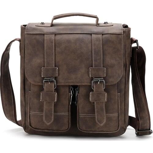 2021 New Style Travel mens bag casual shoulder Crossbody Crazy horse craft PU leather iPad Business bags Office shoulder bag