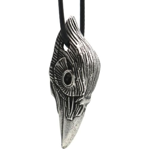 Viking Odin Raven Skull Jewelry raven head pendant black bird charm men necklace Amulet Talisman Gothic Animal Bird Pendant Drop