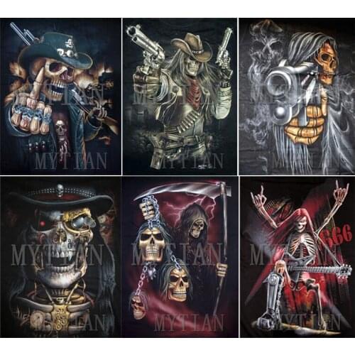 Full Square/Round Drill Skulls Man New 100% Diamond Needlework Diy Diamond Painting Kit 3D Diamond Cross Stitch Embroidery