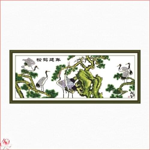 A Group Of Cranes Patterns Counted 11CT 14CT Cross Stitch Set DIY Counted Cross-stitch Kit Embroidery Needlework Home Deco Gift