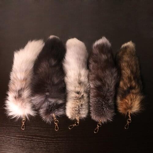 New Fashion Wolf Fox Tail Fur Keychains Unisex Pompom Pendant Car Keyring Holder Cute Key Chains Charm Bag Accessories Gifts