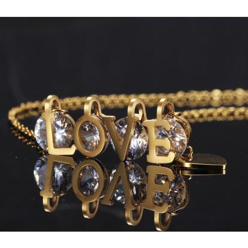 Charm LOVE Letter Necklace Men Fashion Silver /Gold Stainless Steel Necklaces for Women Couple Necklace Colier Femme Jewelry