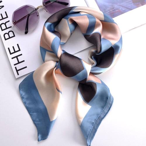 Hot Sale 2021 Female Silk Neck Scarf Square Hair Scarves Foulard Head Brand Shawls And Wraps Neckerchief Bandana