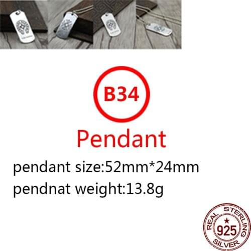 B34 925 sterling silver pendant retro personality punk hip-hop style horseshoe cross shape jewelry for friends gifts new hot