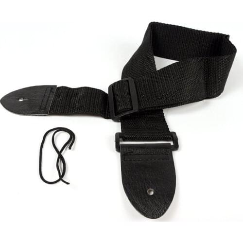 Adjustable Guitar Shoulder Strap Nylon Belt Synthetic Leather Ends with Small Pockets and Guitar Picks for Guitar Bass