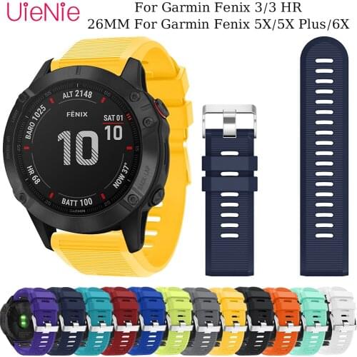 26mm Quick release silicone strap For Garmin Fenix 6X smart watch strap For Garmin Fenix 5X /5X Plus/Fenix 3/3 HR bracelet