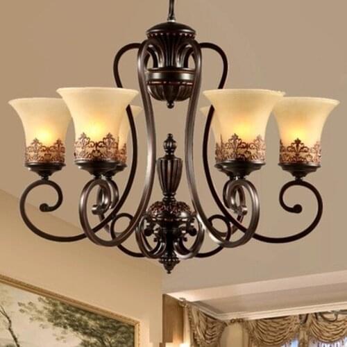 Luxurious Classical Iron Chandelier Light Living Room Bedroom Luxury Chandelier Lighting Metal Paint chandelier ceiling