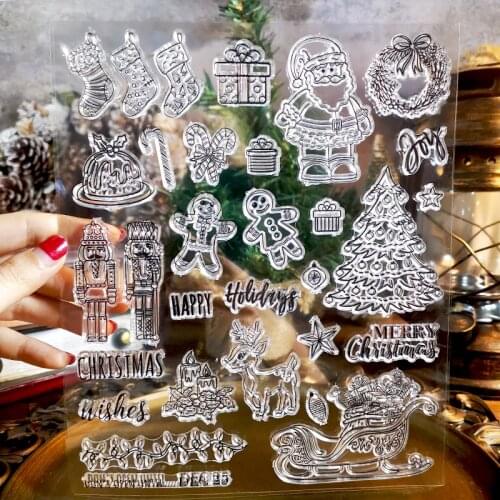 Panalisacraft Christmas stamp Transparent Clear Silicone Stamps for DIY Scrapbooking/Card Making/Kids Crafts Decoration Supplies