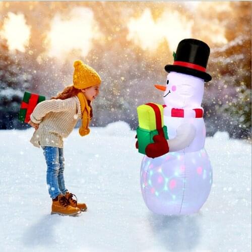 Christmas Snowman Large Festival Party Inflatable Props Decoration Outdoor Santa Claus Ornament Can be Fixed Glow In The Dark