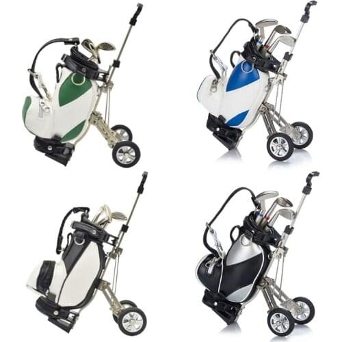Golf Pens with Golf Bag Holder Novelty Gifts Office Desk Golf Bag Pencil Holder
