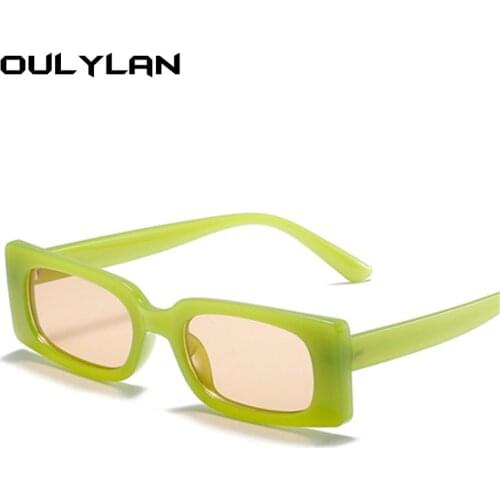 Oulylan Rectangle Vintage Sunglasses 2021 Women Fashion Design Square Sun Glasses Men Ins Popular Casual Goggles Shades UV400