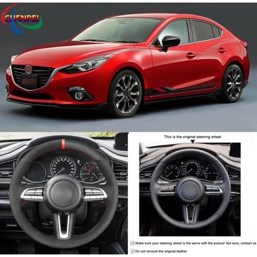 DIYHand-stitched Customization Non-Slip Steering Wheel Cover For Mazda CX-30 Mazda 3 Axela 2019-2020 Car Interior Decoration