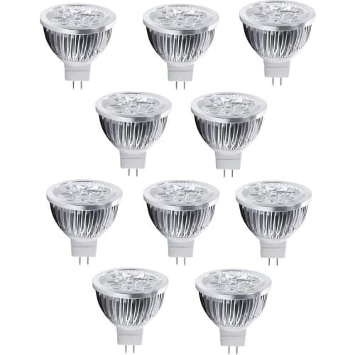 10pcs/lot MR16 LED Spotlight Bulb 3/4/5W Lampada LED Lamp 12V High Powe Super Bright Downlight Warm/Cold White Saving LED Bulb