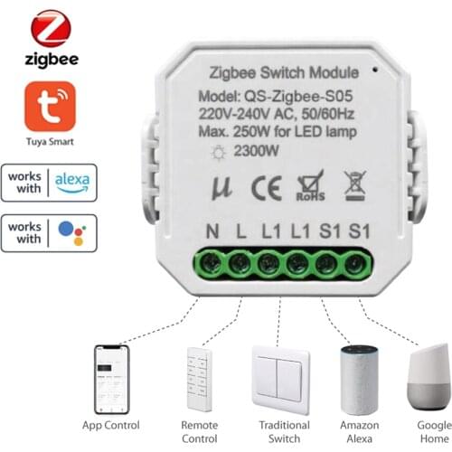 Tuya ZigBee One Gang Intelligent Dimmer Switch Module Switch Modification Module Intelligent Home DIY Tool APP/Voice Control