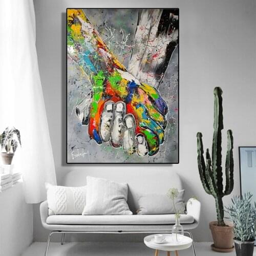 Inspirational Fist Graffiti Wall Art Oil Posters and Printing Canvas Painting Picture for Living Room Home Decor Cuadros